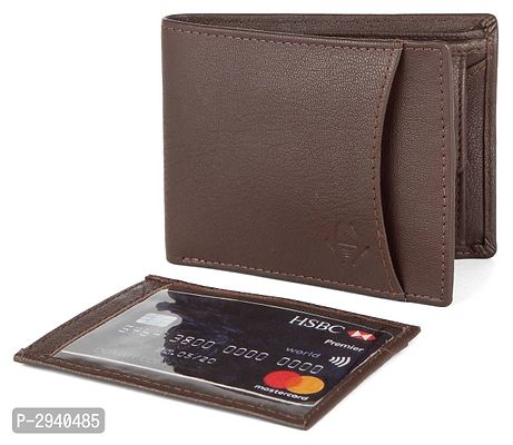 Premium Brown Leather Solid Wallet For Men-thumb2