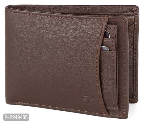 Premium Brown Leather Solid Wallet For Men-thumb3