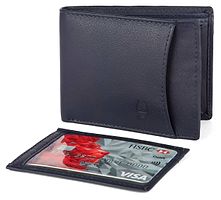 Premium Navy Blue Leather Solid Wallet For Men-thumb2