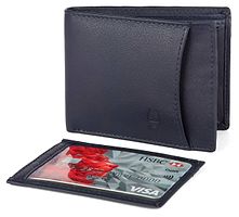 Premium Navy Blue Leather Solid Wallet For Men-thumb1