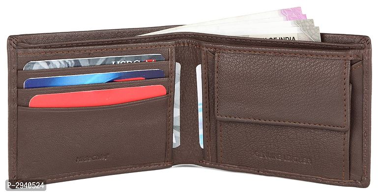 Premium Brown Leather Solid Wallet For Men-thumb3