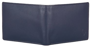 Men's Long Length Self Design Navy Blue Two Fold Wallet-thumb1