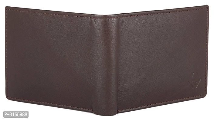 Men's Long Length Self Design Brown Two Fold Wallet-thumb2