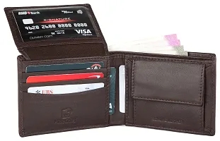 Men's Long Length Self Design Brown Two Fold Wallet-thumb3