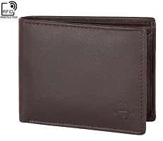 Premium Brown RFID Protected Genuine Leather Wallet For Men's-thumb1