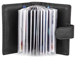 Classy Black RFID Protected Premium Genuine Leather Card Holder For Men-thumb1