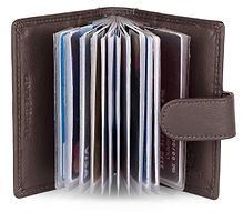 Classy Brown RFID Protected Premium Genuine Leather Card Holder For Men-thumb1