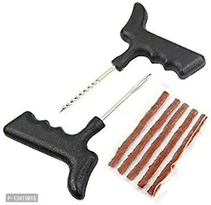 Heavy Duty Tubeless Tire Puncture Repair Kit for All Type of Cars and Bikes with 5 Strips-thumb0