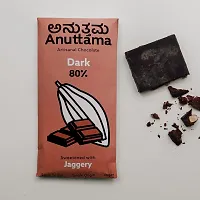 ANUTTAMA Dark Chocolate | 80% Cocoa  Natural Jaggery Sweetened | Handmade Chocolate | Dark Chocolate Sugar Free | Natural Chocolate Bar | 50 gm-thumb1