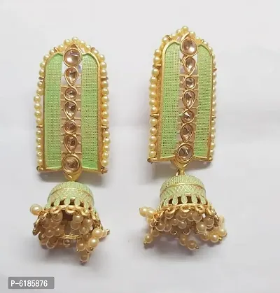 ARTIFICAL BEADS AND STONE EARRINGS GREEN-thumb0