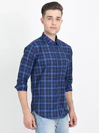 Men's Multicoloured Cotton Blend Checked Long Sleeves Slim Fit Casual Shirt-thumb2