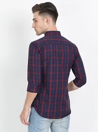 Men's Multicoloured Cotton Blend Checked Long Sleeves Slim Fit Casual Shirt-thumb3