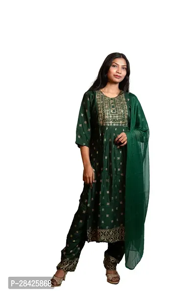 Trendy Cotton Stitched Kurti With Bottom And Dupatta Set For Women