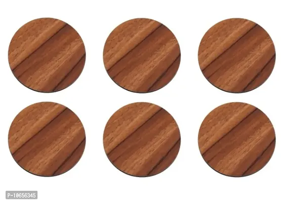 Wooden Table Placemat Heat Resistant Hot Pot Coasters Cup Mat Tea Coaster Dining Table Accessories (6PCS) (Round Place Mat)-thumb5