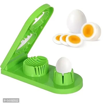 Slicer 2 in 1 Boiled Egg Cutter with Stainless Steel Cutting Wire, Kitchen Cooking Tool (1PEC)-thumb0