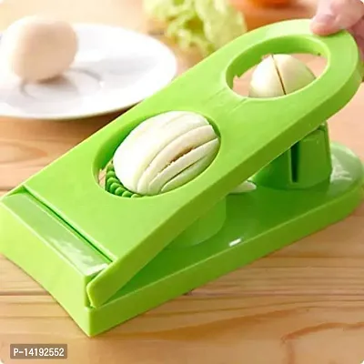 Slicer 2 in 1 Boiled Egg Cutter with Stainless Steel Cutting Wire, Kitchen Cooking Tool (1PEC)-thumb2