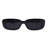 JUSLINK Rectangle Sunglasses for Women Retro Fashion Sunglasses UV 400 Protection Square Frame Eyewear (Black)-thumb1
