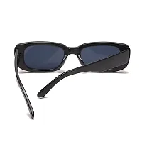 JUSLINK Rectangle Sunglasses for Women Retro Fashion Sunglasses UV 400 Protection Square Frame Eyewear (Black)-thumb4