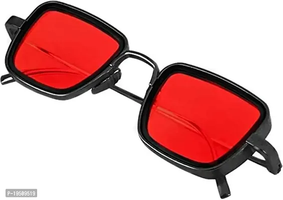 Poloshades Trendy Stylish Unisex Inspired from Kabir Singh Sunglasses|Red Lens |Black Frame-thumb0