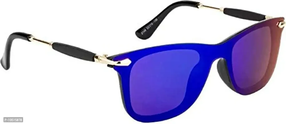 Poloshades Trendy Stylish Sunglasses for Men and Women | Blue Mercury Lens|Fram Black and Golden-thumb3