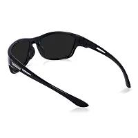 Poloshades New Black Night Drive Sporty Biker Black Light Weight Sunglasses for Travel and Adventure-thumb1