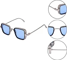 Poloshades Trendy Stylish Unisex Inspired from Kabir Singh Sunglasses |Sky Blue Lens |Silver Frame-thumb2