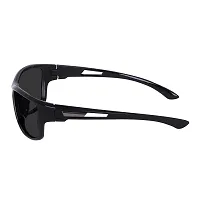 Poloshades New Black Night Drive Sporty Biker Black Light Weight Sunglasses for Travel and Adventure-thumb4