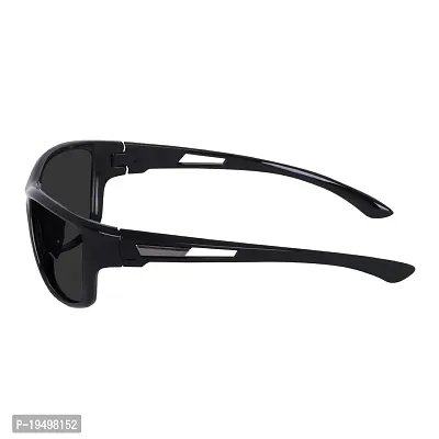 Poloshades New Black Night Drive Sporty Biker Black Light Weight Sunglasses for Travel and Adventure-thumb5