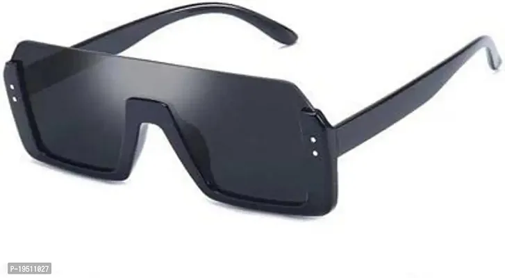 Poloshades Black Unisex Rectangular Sunglasses-thumb0