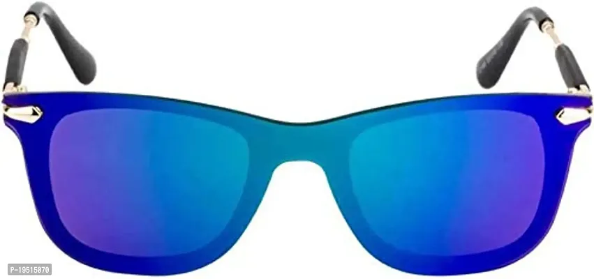 Poloshades Trendy Stylish Sunglasses for Men and Women | Blue Mercury Lens|Fram Black and Golden-thumb2
