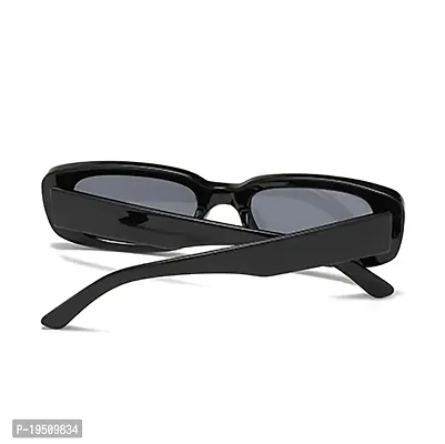 JUSLINK Rectangle Sunglasses for Women Retro Fashion Sunglasses UV 400 Protection Square Frame Eyewear (Black)-thumb4