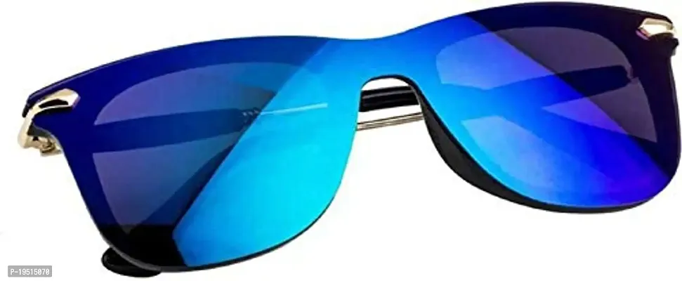 Poloshades Trendy Stylish Sunglasses for Men and Women | Blue Mercury Lens|Fram Black and Golden-thumb0