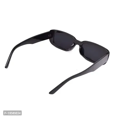 JUSLINK Rectangle Sunglasses for Women Retro Fashion Sunglasses UV 400 Protection Square Frame Eyewear (Black)-thumb3