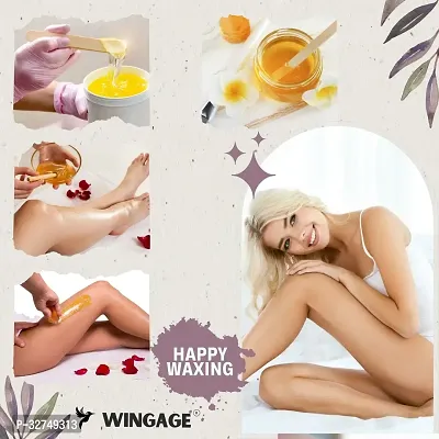 Wingage Green Apple and Honey Wax for smooth and organic Body Hair Waxing Cream (1200 ml, Set of 2)-thumb3