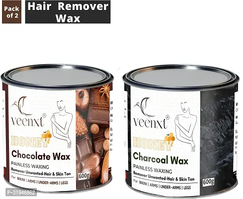 Chocolate and Charcoal Wax Hair Removal -Combo (1200 g, Set of 2)