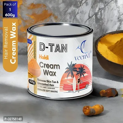 VEENXT Detan Haldi Cream Hair Removal Wax and Brightens skin for Full Body DIY Wax (600 g)-thumb0