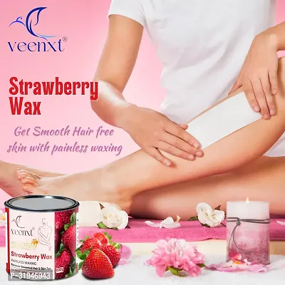 Strawberry Wax Hair Removal and Combo Strips And Knife  (600 g)-thumb2