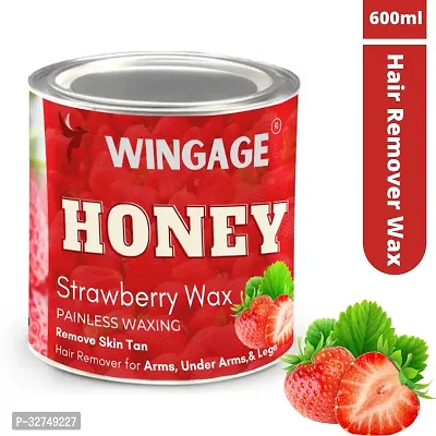 Wingage Strawberry and Honey Wax for smooth and organic Body Hair Waxing Cream (600 ml)-thumb0