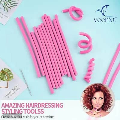 VEENXT Hair Rollers Sticks Curlers for Hair Styling No Heat Wave needed- Pack of 10 Hair Curler (Multicolor)-thumb3