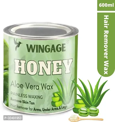 Wingage Aloe-Vera and Honey Wax for smooth and organic Body Hair Waxing Cream (600 ml)-thumb0