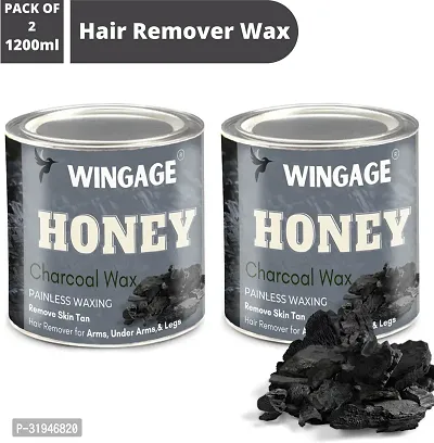 Wingage Charcoal and Honey Wax (1200 Ml, Set of 2)