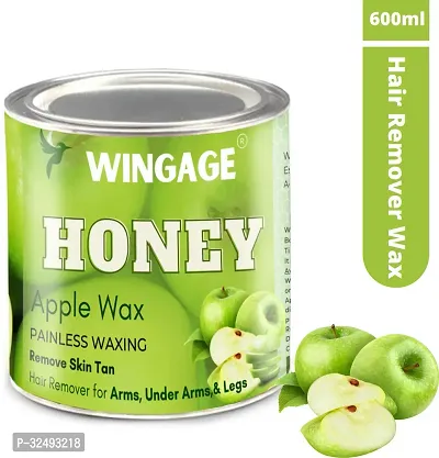 Wingage Green Apple and Honey Wax for smooth and organic Body Hair Waxing Cream (600 ml)-thumb0