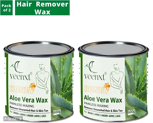 VEENXT Aloe-Vera Wax Hair Removal -Combo | Removes Hair, Tan, Dead Skin Wax (1200 g, Set of 2)-thumb0