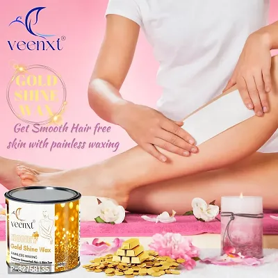 VEENXT Gold-Shine WaxHair Removal and Combo Strips And Knife | Removes Tan, Dead Skin Wax (600 g)-thumb2