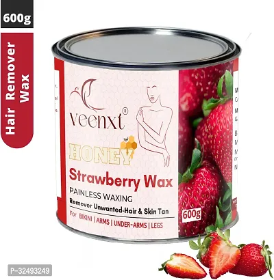 VEENXT Strawberry Wax for Smooth Hair Removal| Removes Dead Skin| For Full body Wax Wax (600 g)-thumb0