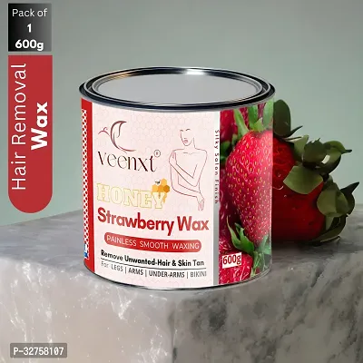 VEENXT Strawberry Hair Removal Wax For Legs, Arms, Underarms and Bikini, Easy to use DIY Wax (600 g)-thumb0