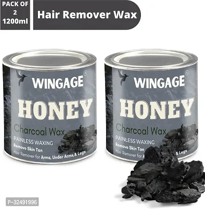 Charcoal and Honey Wax for Smooth and Organic Body Hair Set of 2-thumb0