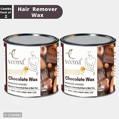 VEENXT Chocolate Wax Hair Removal -2 Combo | Removes Tan, Dead Skin -1200g Wax (1200 g, Set of 2)