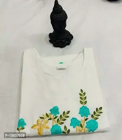 Stylish White Cotton A-Line Stitched For Women