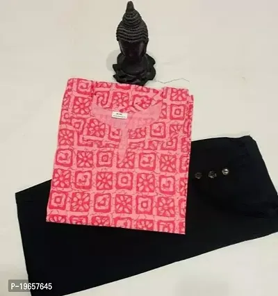 Stylish Pink Cotton A-Line Kurta Bottom Set For Women-thumb0